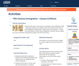 19th Century Immigration - Causes & Effects 19th Century Immigration - Causes & Effects