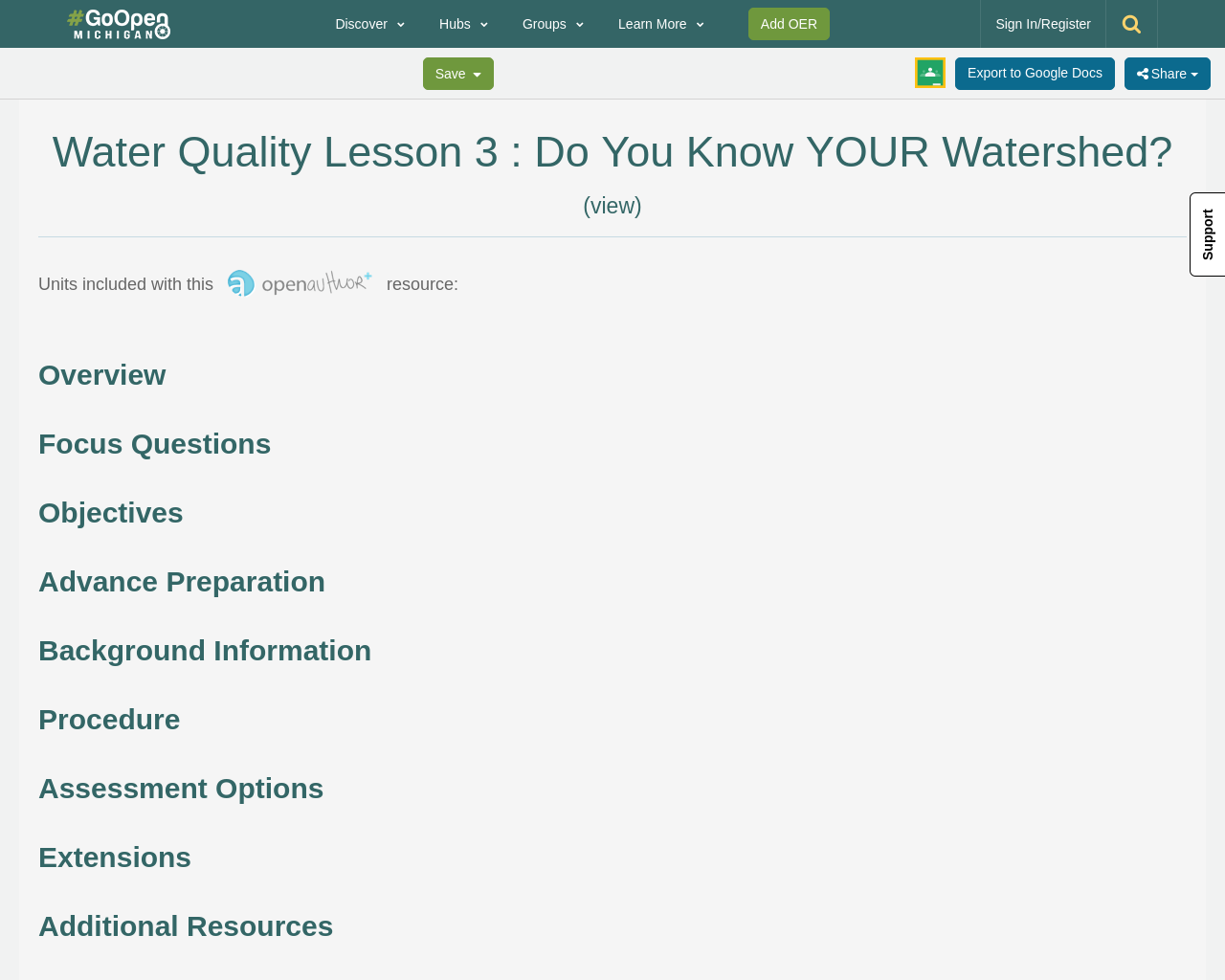 Water Quality Lesson 3 Do You Know YOUR Watershed? GoOpenMichigan